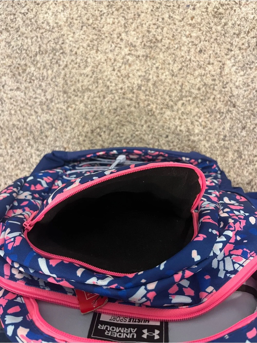 Under Armour Navy Pink Multi-Print Backpack